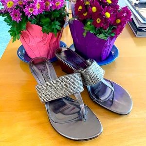Beaded wedge sandals!